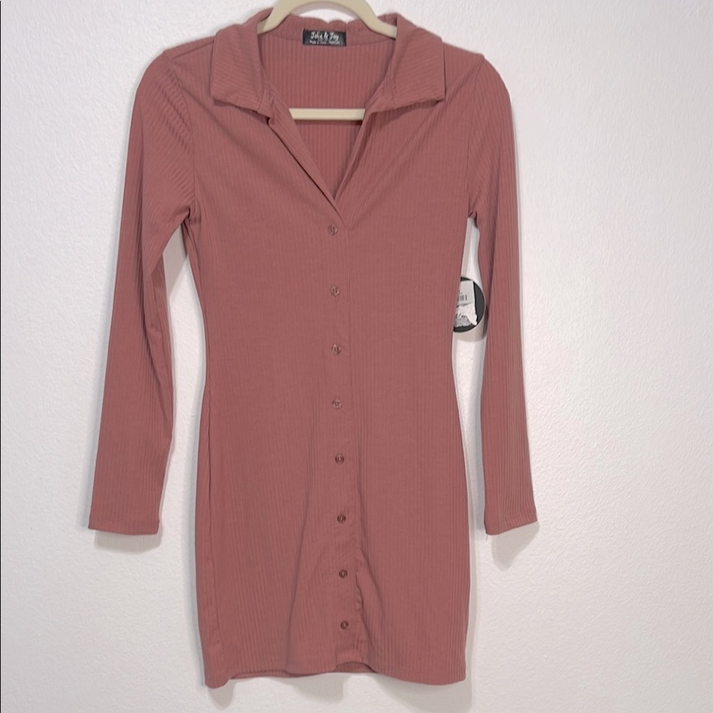 Jolie & Joy Dress Dusty Rose Size Junior Medium PTP 15” to 17” NWT